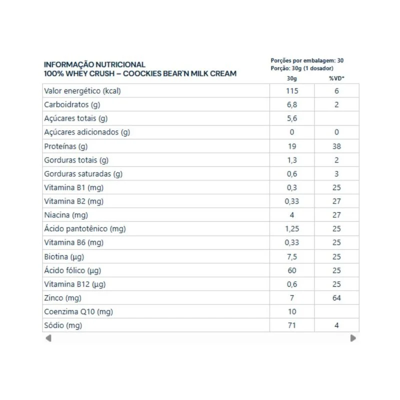 100% Whey Crush sabor Cookies e Cream Under Labz