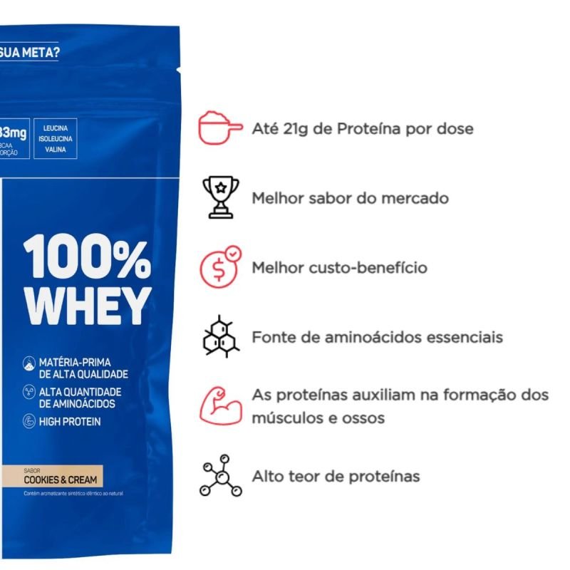 100% WHEY REFIL 900G SABOR COOKIES & CREAM MAX TITANIUM