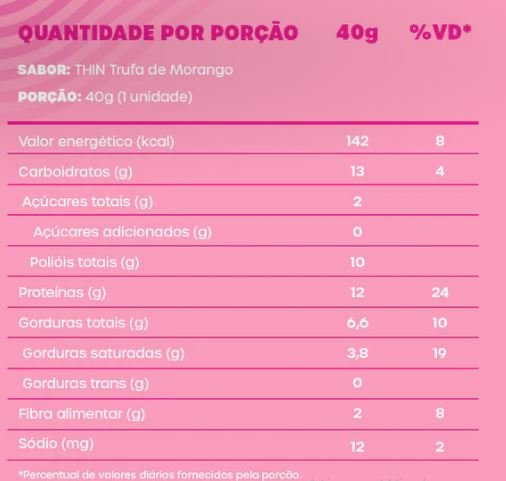 BOLD THIN TRUFA DE MORANGO 40G