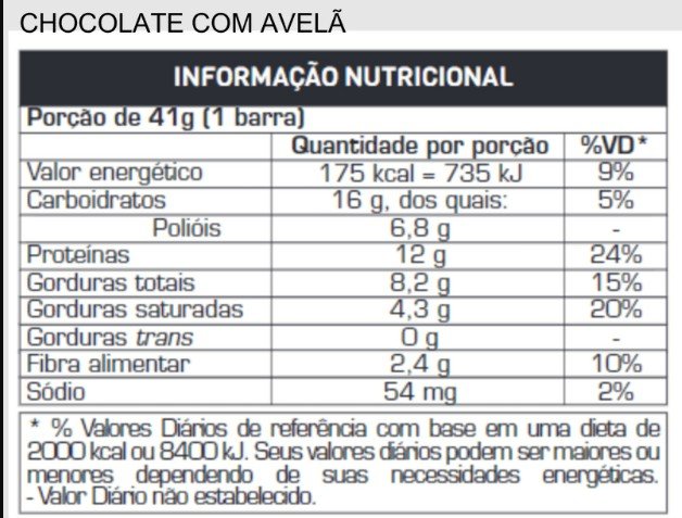 TOP WHEY BAR CHOCOLATE COM AVELÃ DE 41G