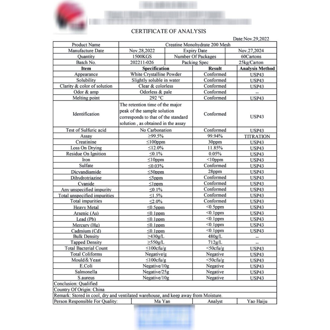 NACIONAL SUPLEM- CREATINA MONOHIDRATADA 100% 300GR