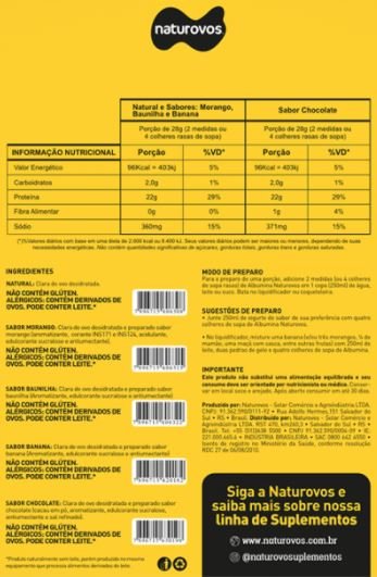 ALBUMINA NATUROVOS 500GR CHOCOLATE
