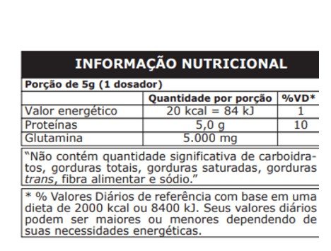 L-GLUTAMINE 120 G - SEM SABOR