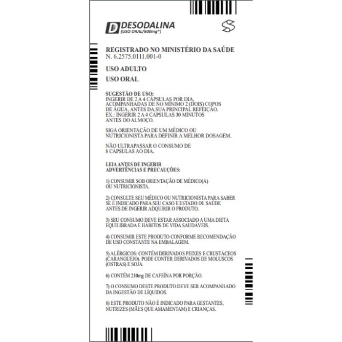 DESODALINA 60 CAPS SANIBRAZ TERMOGÊNICO