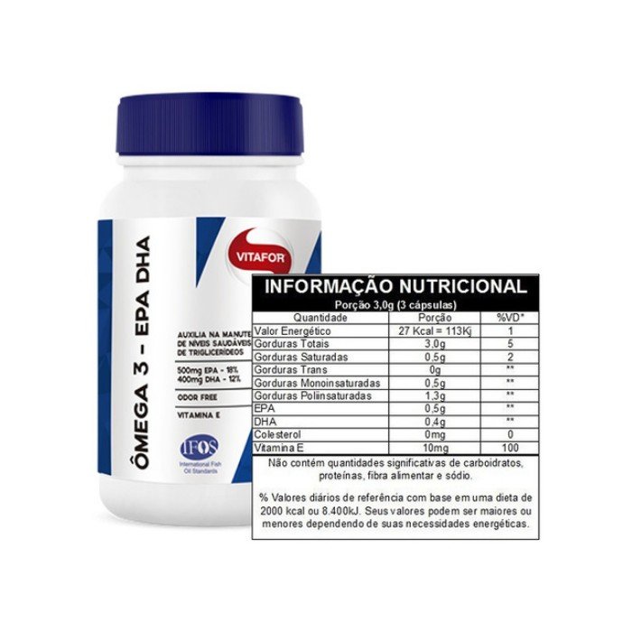 OMEGA 3 EPA E DHA 60 CAPSULAS 1G VITAFOR