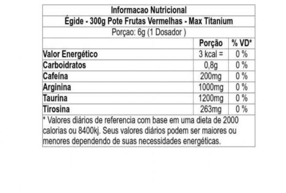 PRE TREINO ÉGIDE POTE 300G SABOR FRUTAS VERMELHAS
