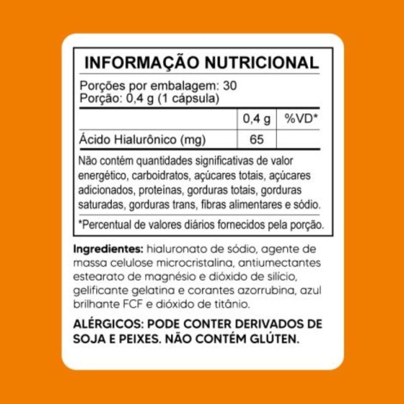 Ácido Hialurônico 30 Cápsulas Tiaraju