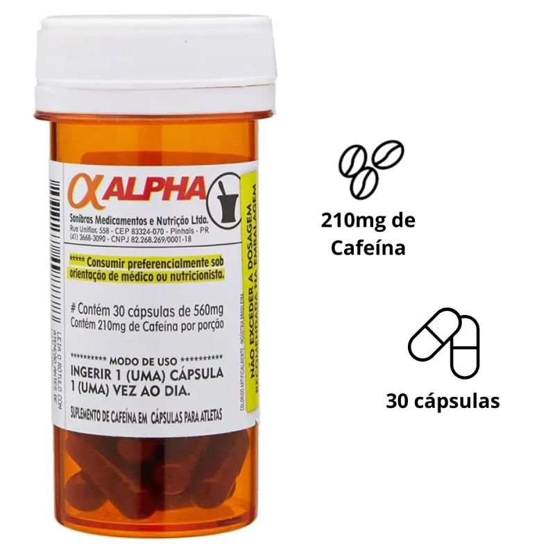 ALPHA CAFEINA/TERMOGÊNICO POWER 30CAPS 210MG POR PORÇÃO