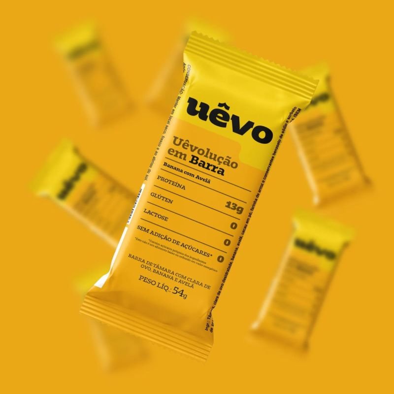 Barra de proteína UÊVO sabor Banana com Avelã 54g