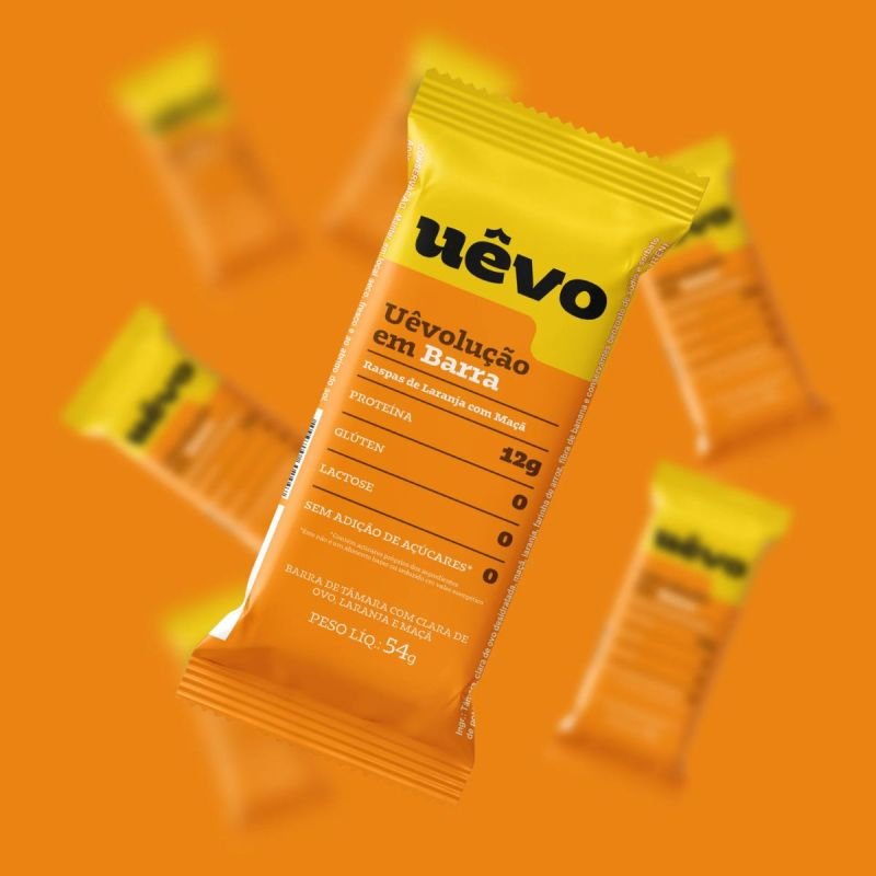 Barra de proteína UÊVO sabor Raspas de Laranja com Maçã 54g