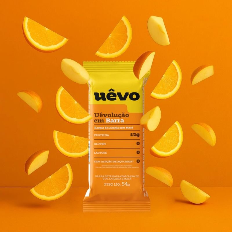 Barra de proteína UÊVO sabor Raspas de Laranja com Maçã 54g