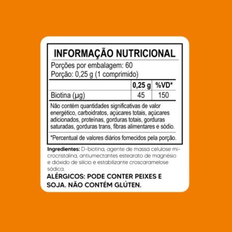 Biotina (45mcg) 60 cápsulas softgel Tiaraju