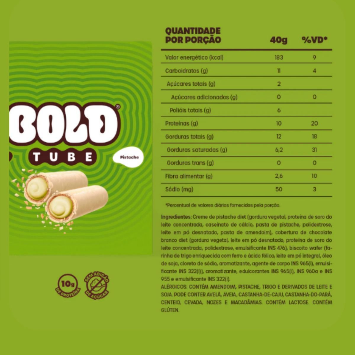 BOLD TUBE PISTACHE 40G
