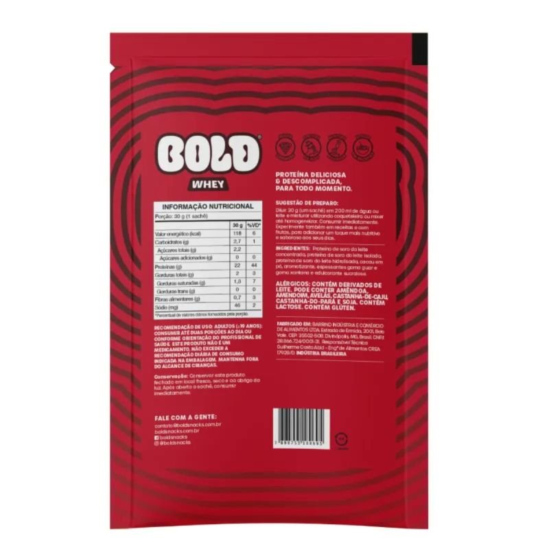 Bold Whey sabor Chocolate ao Leite 30g