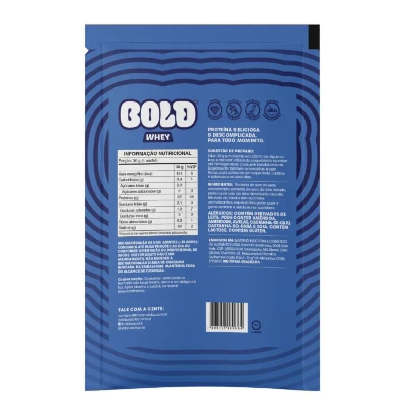 Bold Whey sabor Cookies e Cream 30g
