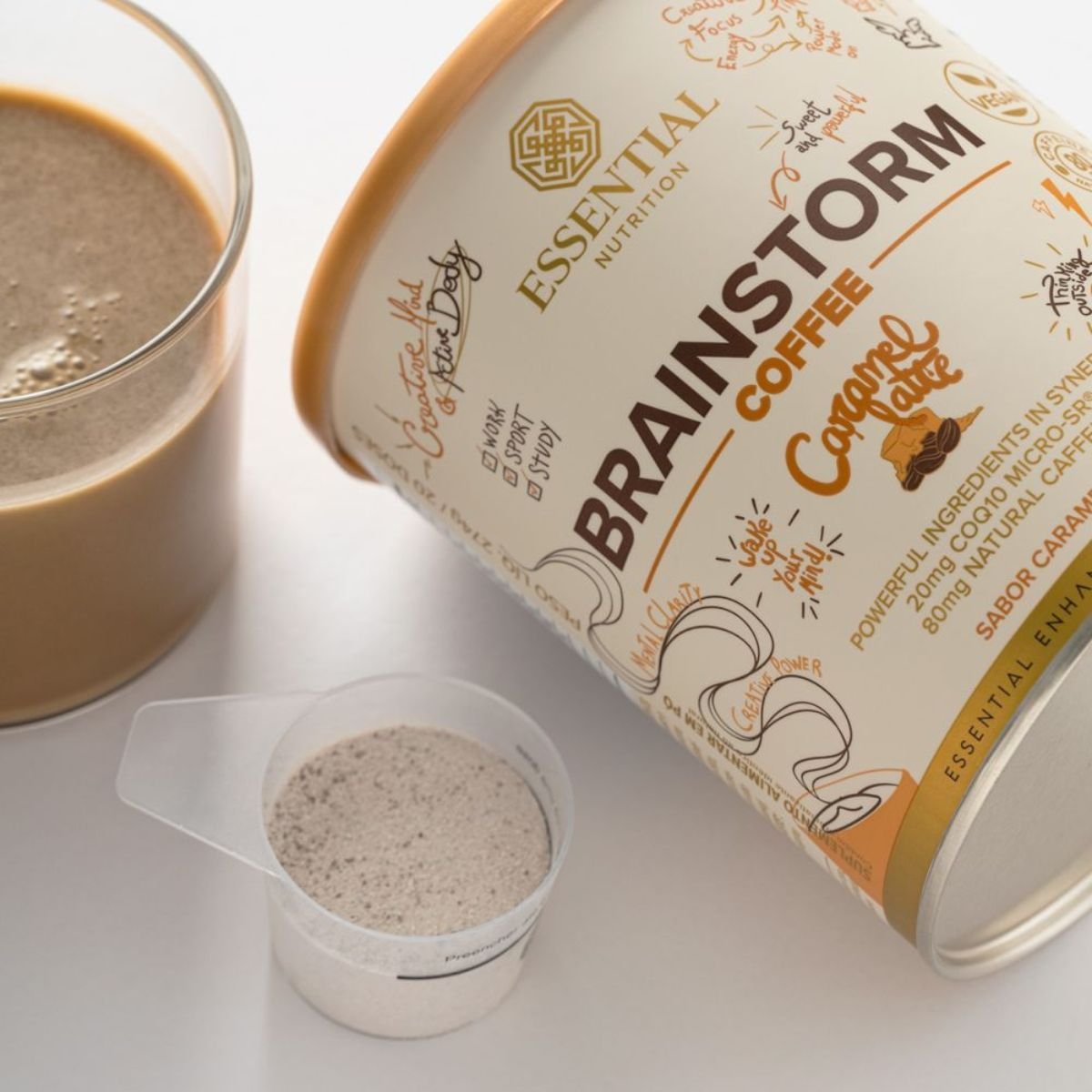 BRAINSTORM COFFEE CARAMEL LATTE LATA 274G/20DS ESSENTIAL