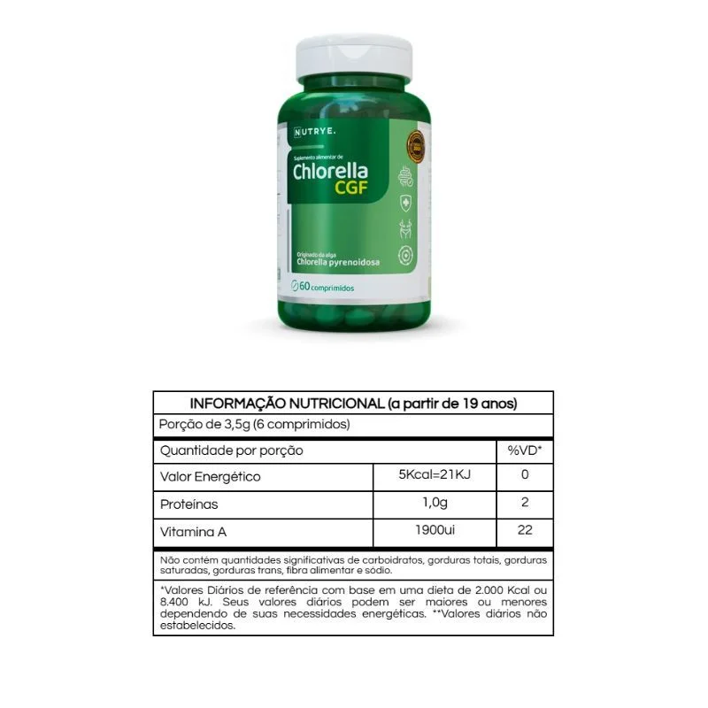 Chlorella 60 comprimidos Nutrye
