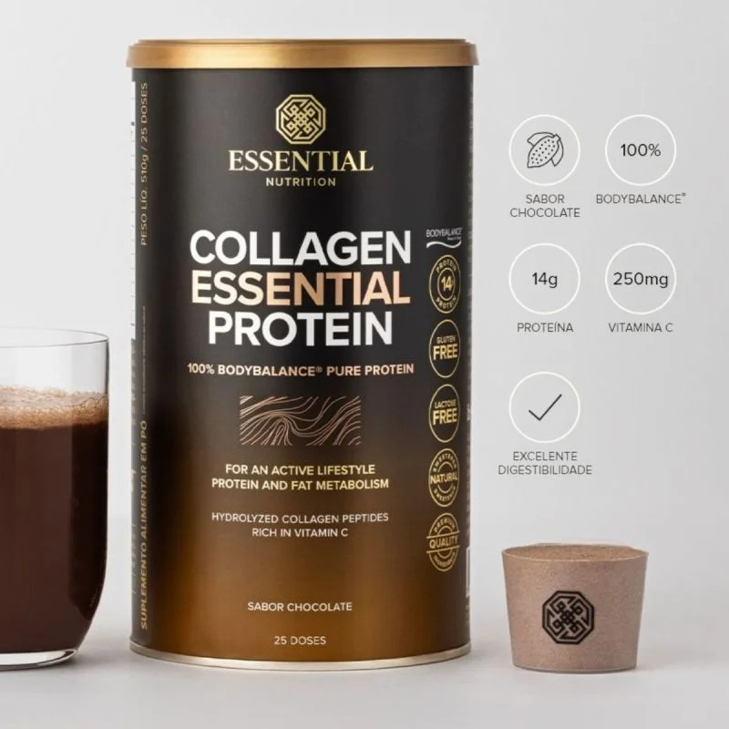 COLLAGEN ESSENTIAL PROTEIN CHOCOLATE TRUFADO LATA 510G/25DS ESSENTIAL