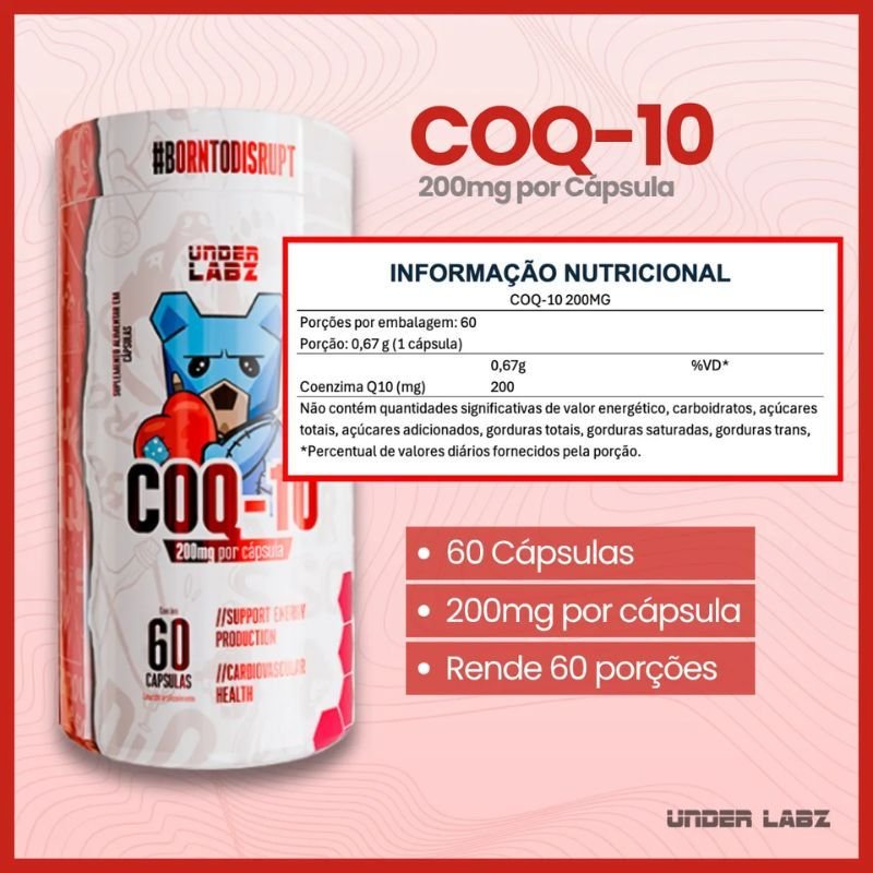 Coq-10 200mg 60 cápsulas Under Labz