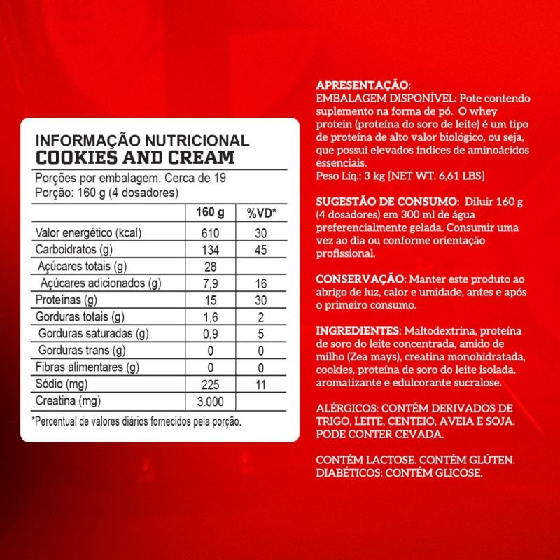 IM CREAMASS COOKIES 3KG INTEGRALMEDICA