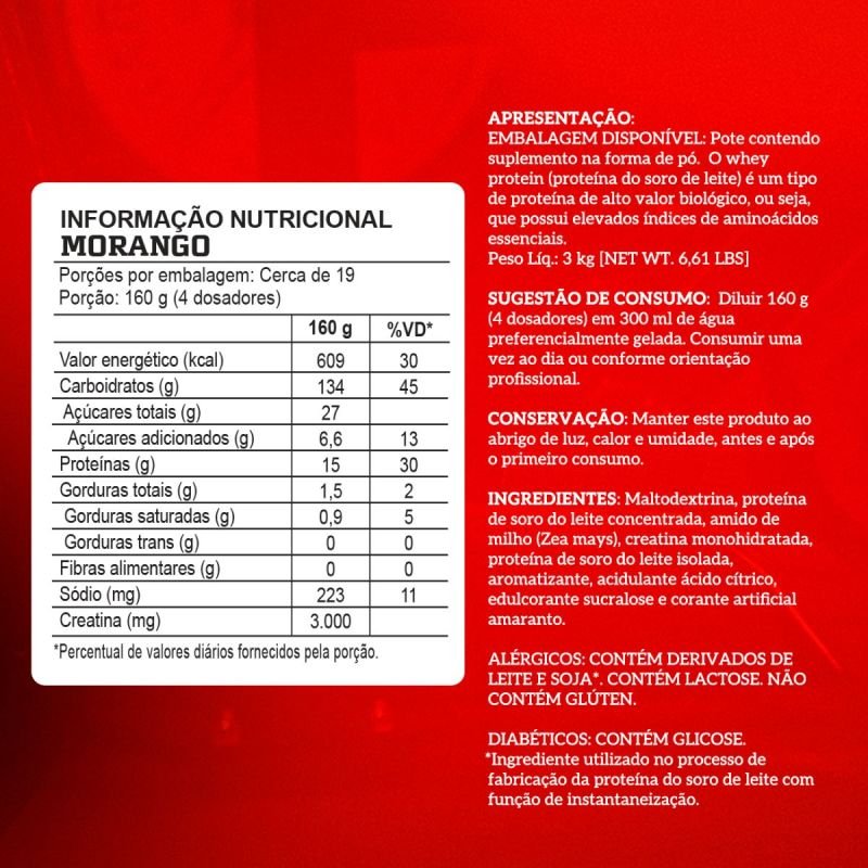 IM CREAMASS 3KG MORANGO INTEGRALMEDICA