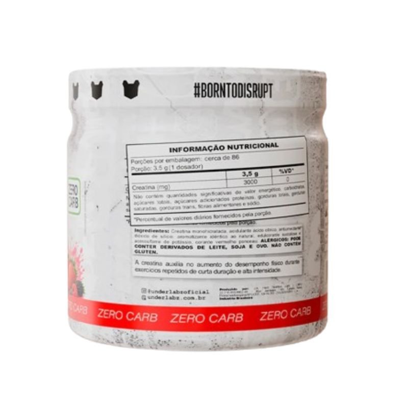 Creatine Born to Disrupt Creatina Pura sabor Frutas Vermelhas 300g