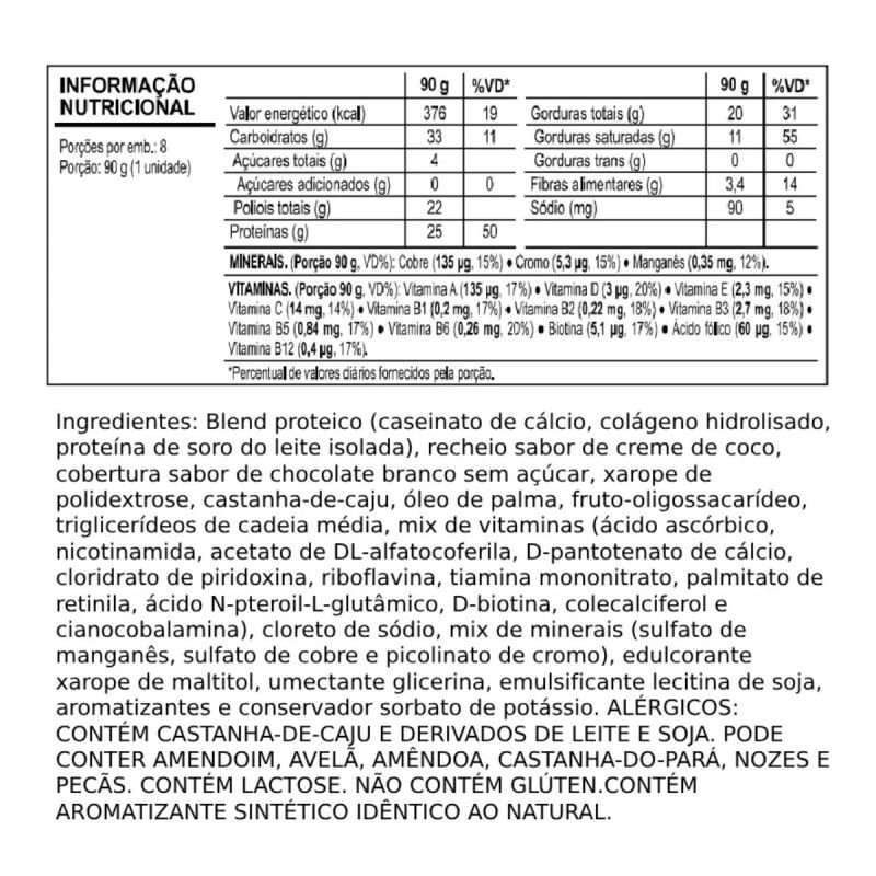 DARK BAR CREME DE COCO COM CASTANHA 90G