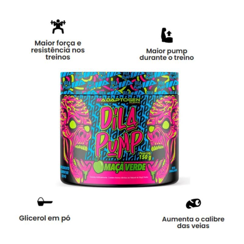 Dila Pump Sabor Maça Verde 150g Adapogen