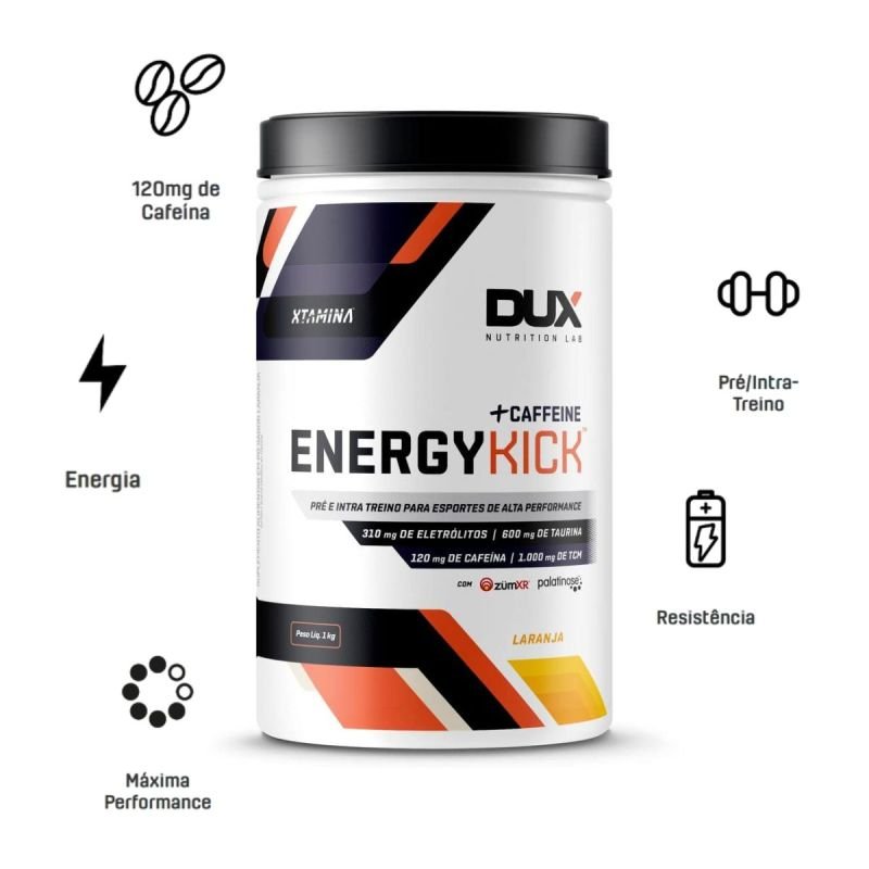 ENERGY KICK CAFFEINE LARANJA - POTE 1000G