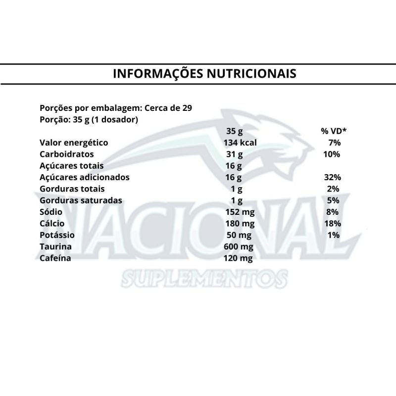 ENERGY KICK CAFFEINE LARANJA - POTE 1000G