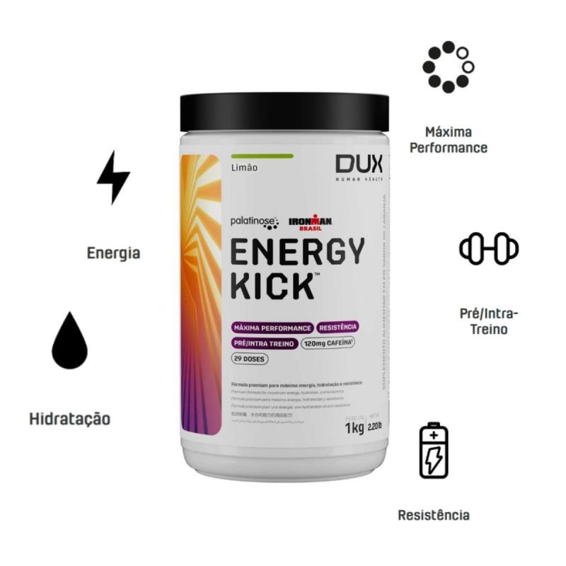 ENERGY KICK CAFFEINE LIMAO - POTE 1000G DUX