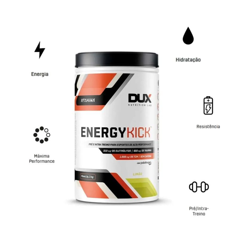 ENERGY KICK LIMÃO - POTE 1000G DUX NUTRITION