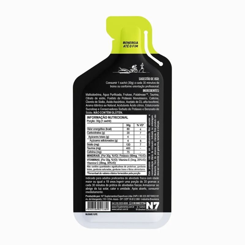 Energy Pro Gel Black Sudract sabor Abacaxi com Hortelã 30g
