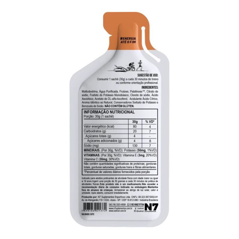 Energy Pro Gel Sudract sabor Laranja 30g