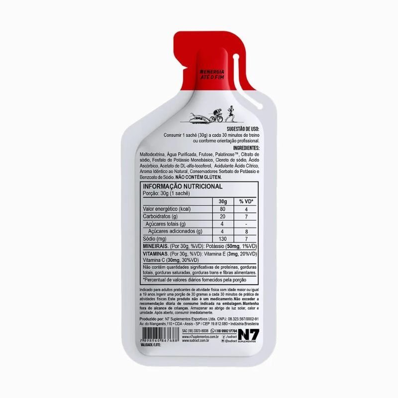 Energy Pro Gel Sudract sabor Morango com Maracujá 30g