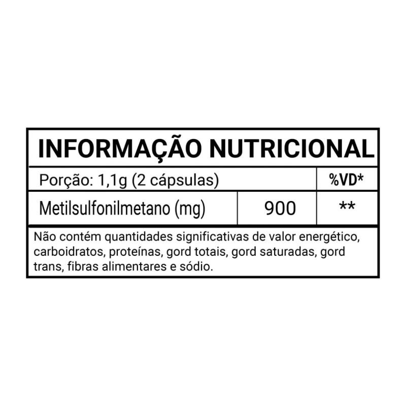 MSM METILSULFONILMETANO 900MG LINHO LEV
