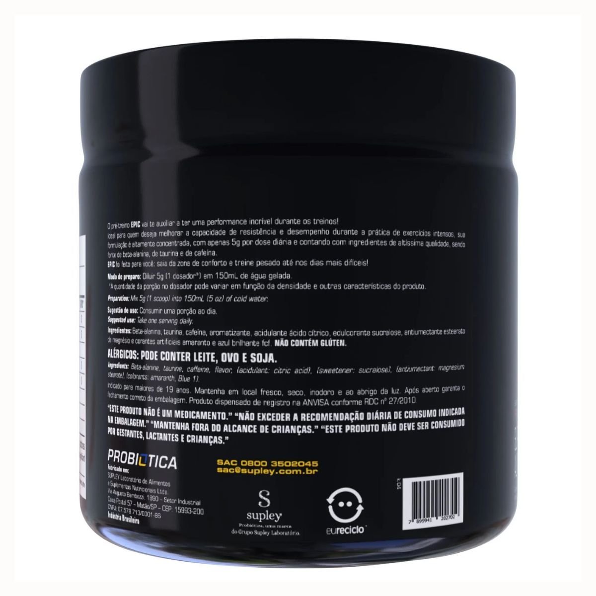 Pré Treino Épic 300g sabor Frutas Vermelhas Max Titanium