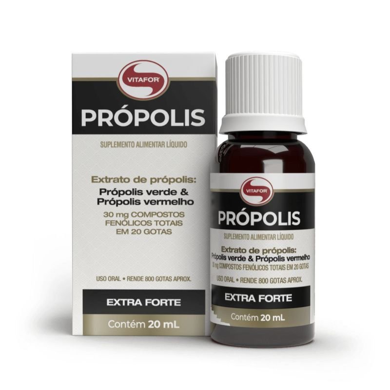 EXTRATO DE PROPOLIS VERDE/VERMELHO 20ML EXTRA FORTE VITAFOR LOTE: 0061122