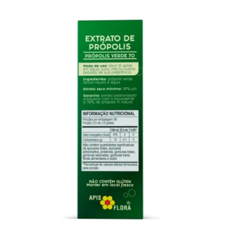EXTRATO DE PROPOLIS VERDE 70 30ML APISFLORA