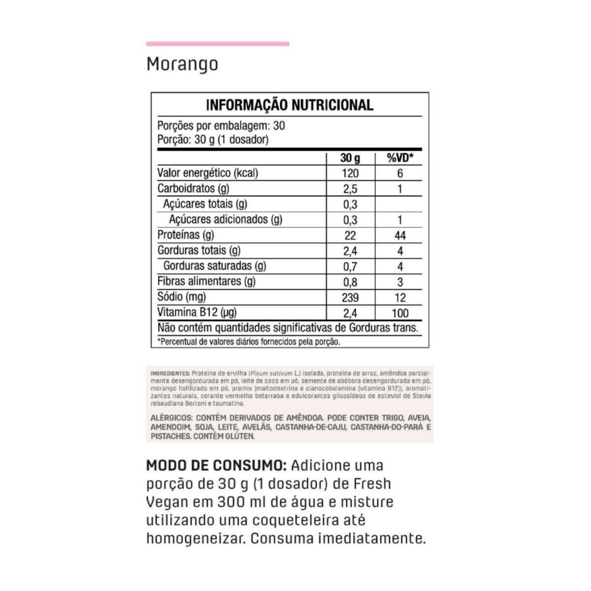 Fresh Vegan sabor Morango 450g Dux Nutrition