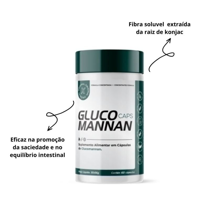 Glucomannan 500mg 60 capsulas Perfeita Alquimia