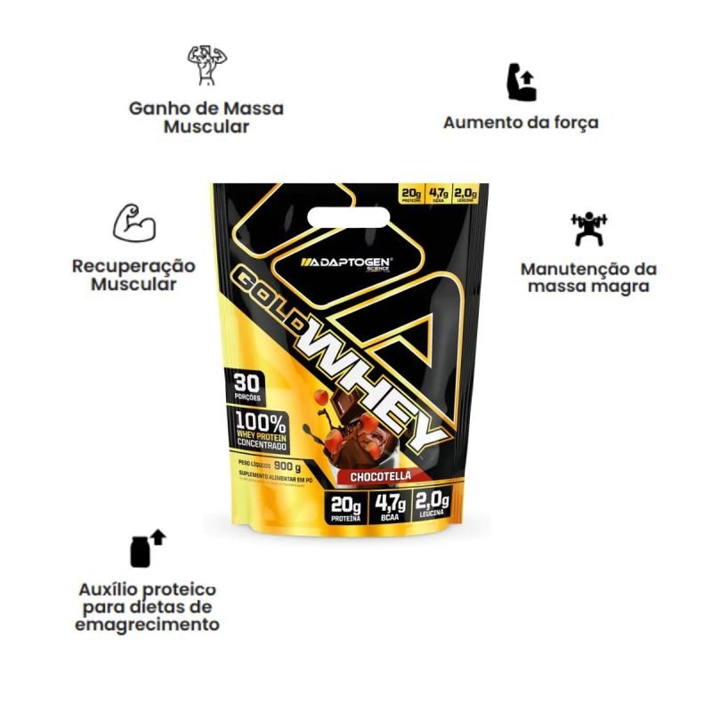 Gold Whey sabor Chocotella 900g Adaotogen