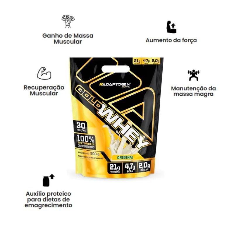 Gold Whey sabor Original 900g Adaptogen 