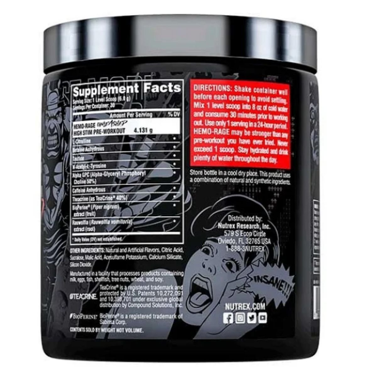 Hemo Rage Unleashed sabor Blueberry Lemonade 180g Nutrex