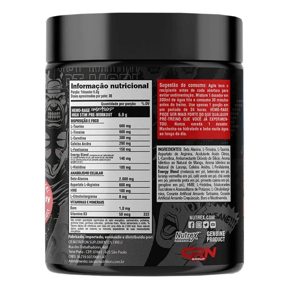 Hemo Rage Unleashed sabor Manga com Laranja 180g Nutrex