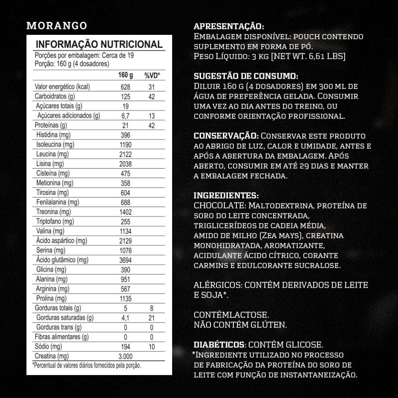 HIPERCALÓRICO MONSTERONE 3KG SABOR MORANGO INETEGRALMEDICA/DARKNESS
