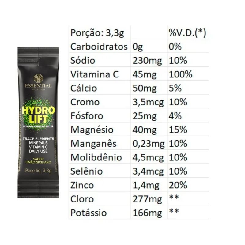 Hydrolift sabor Limão-Siciliano 3,3g Essential