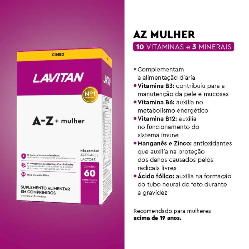 Lavitan A-Z Mulher 60 Comprimidos Cimed