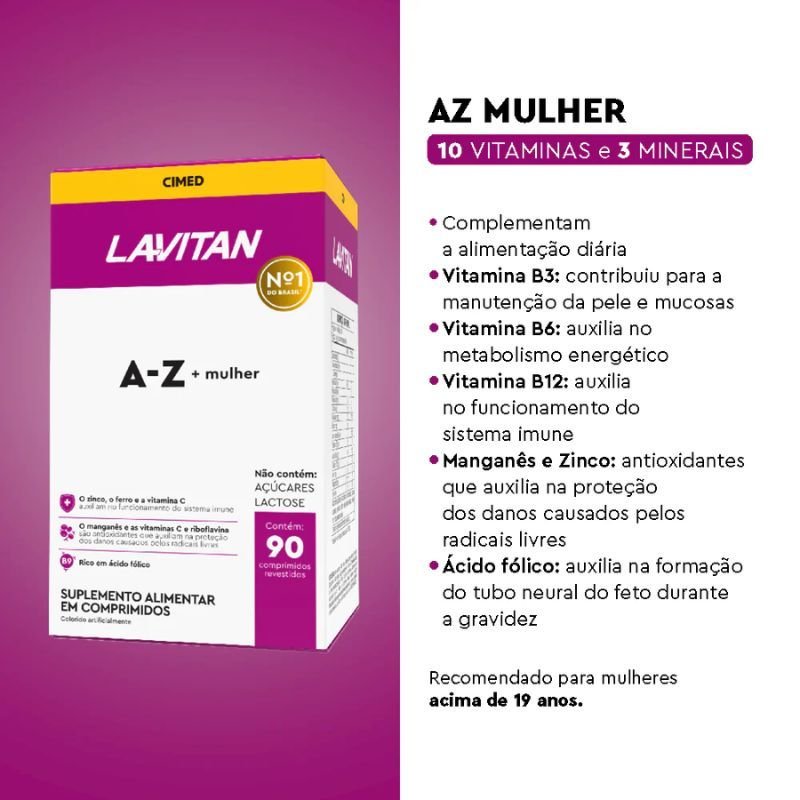 Lavitan A-Z Mulher 90 Comprimidos