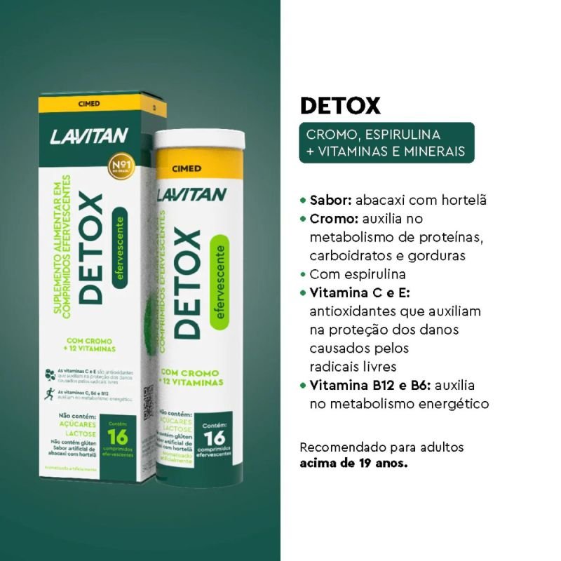LAVITAN DETOX EFERVESCENTE 16CPR CIMED